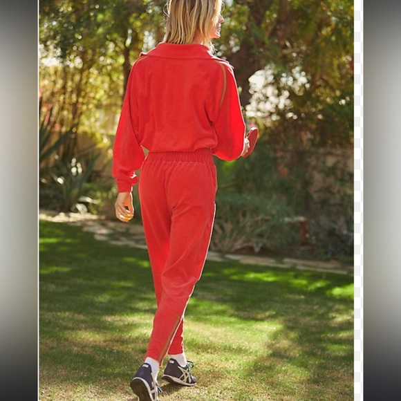 Free People Friday Love Retro Joggers in Red. Size Small. NWOT - Picture 3 of 6